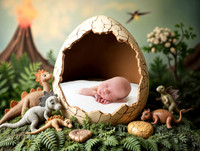 Liam in dinosaur egg