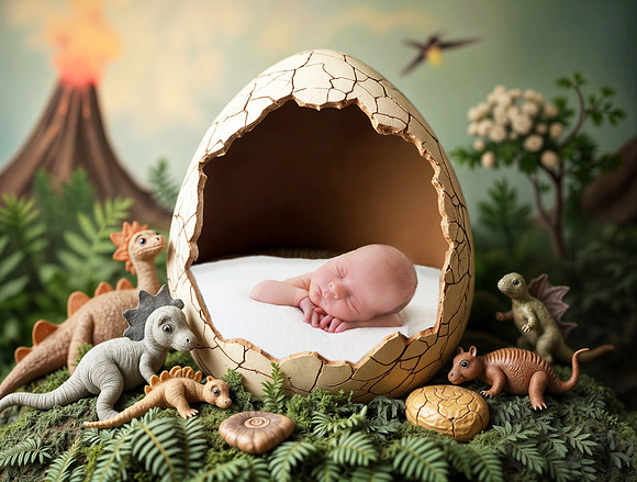 Liam in dinosaur egg